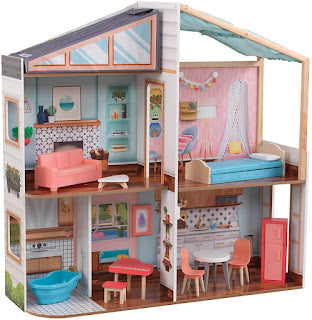 KidKraft Designed by Me: Magnetic Makeover Wooden Dollhouse with Magnets, Fabric Wallpapers and 10 Pieces of Furniture $40 + Free Shipping