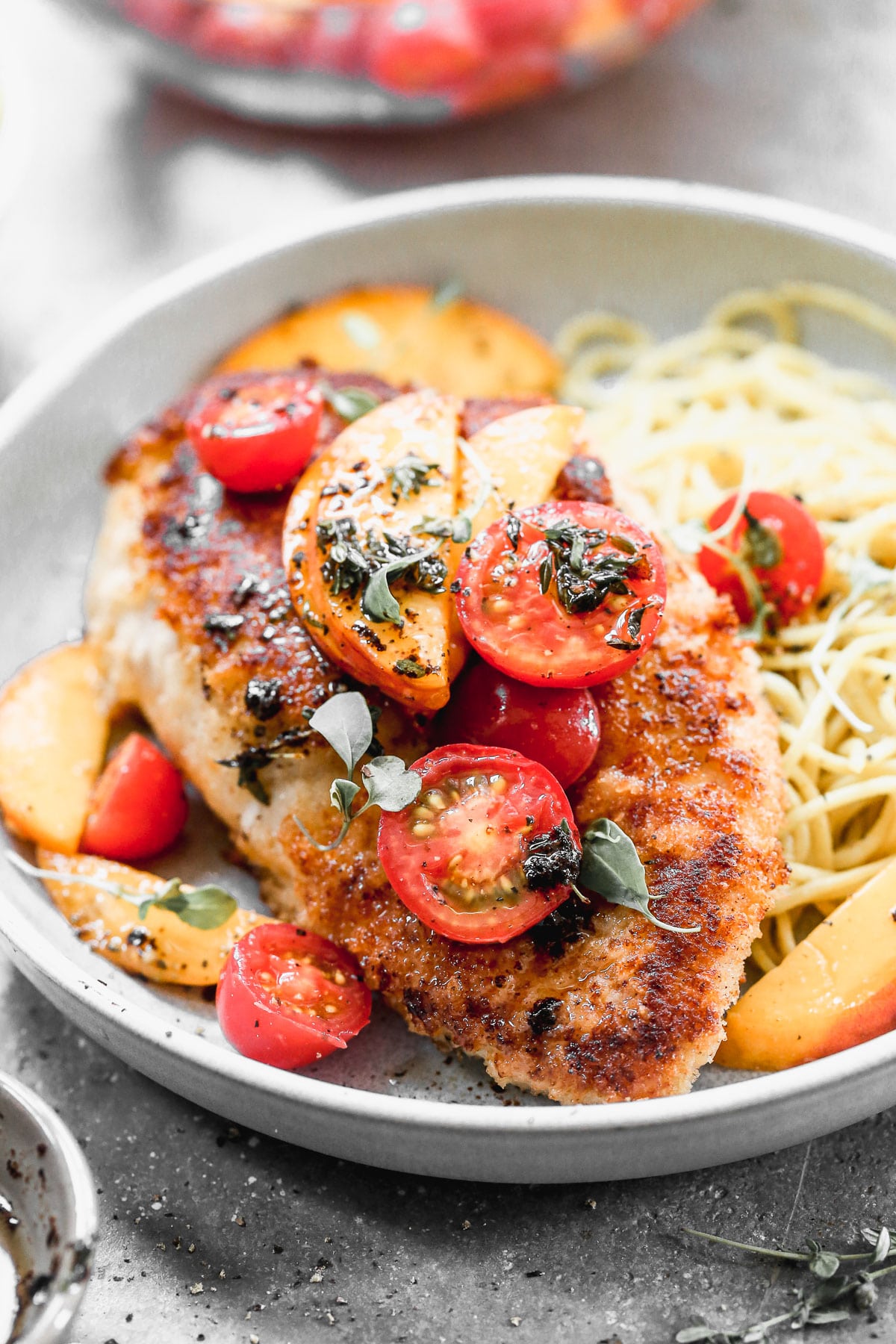 Mozzarella-Stuffed Peach Chicken with Brown Butter