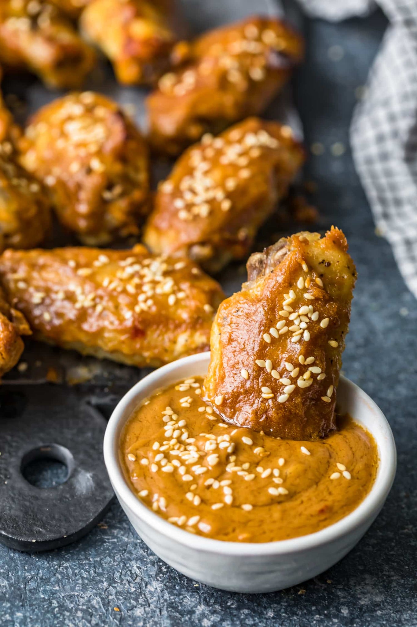 Thai Chicken Wings with Spicy Peanut Sauce