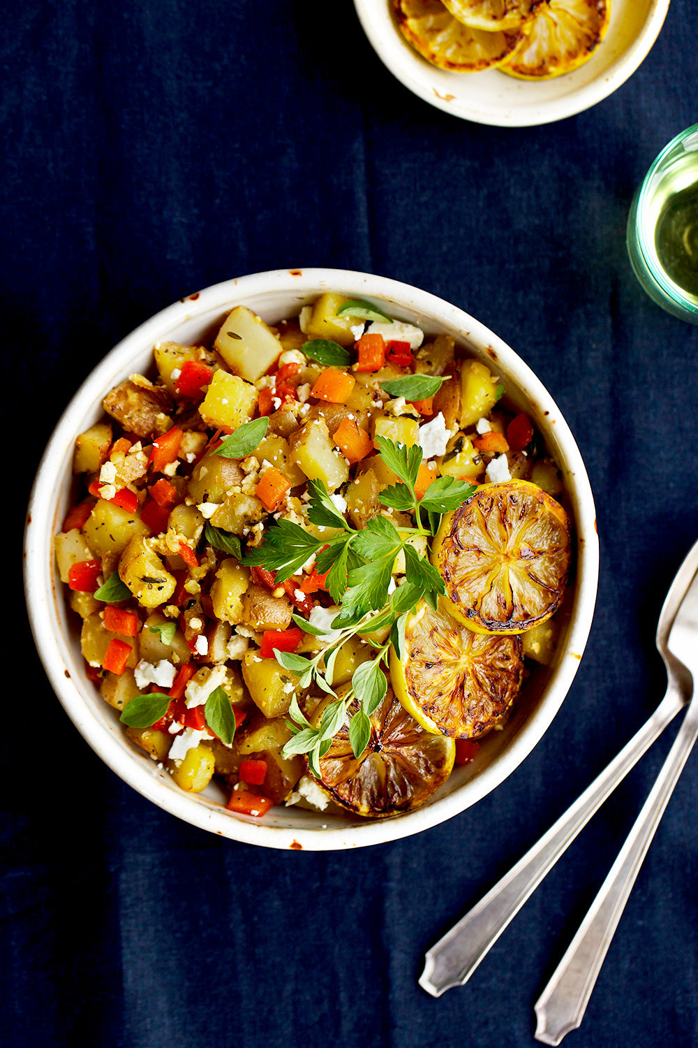 Greek Style Lemon Feta Roasted Potatoes