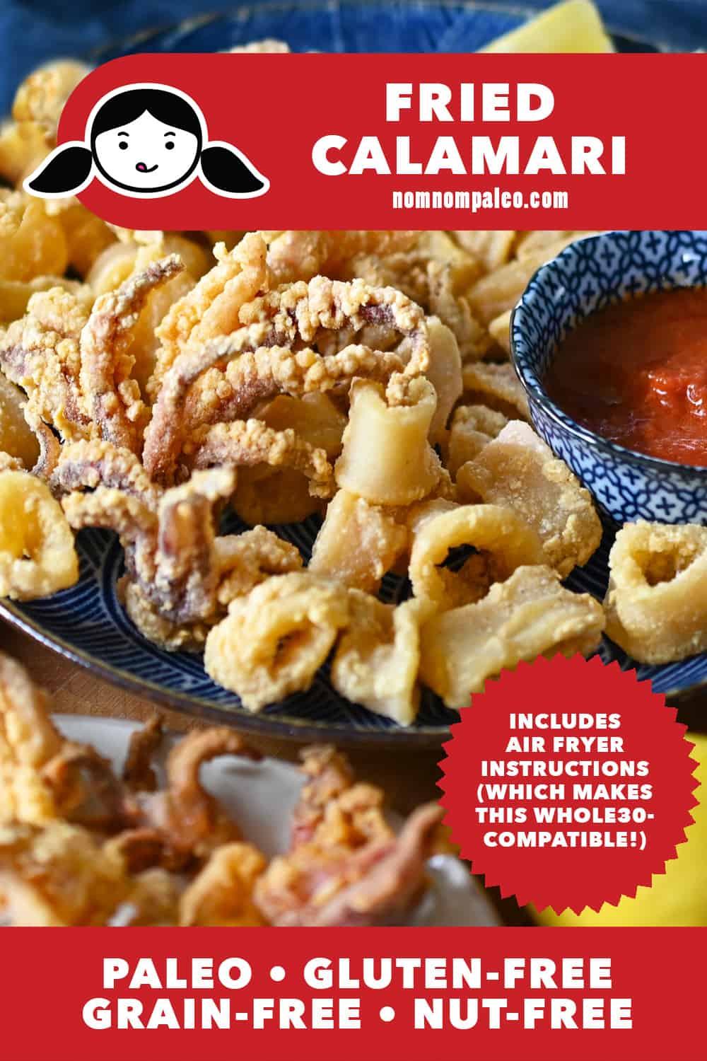 Fried Calamari (Air Fryer, Paleo, Gluten free)