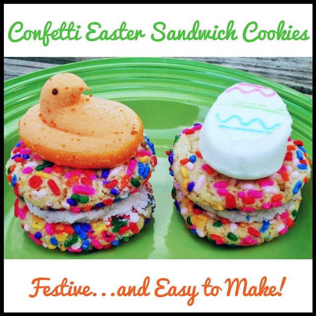 Confetti Easter Sandwich Cookies #easter #easybake #cookies #kidfriendly