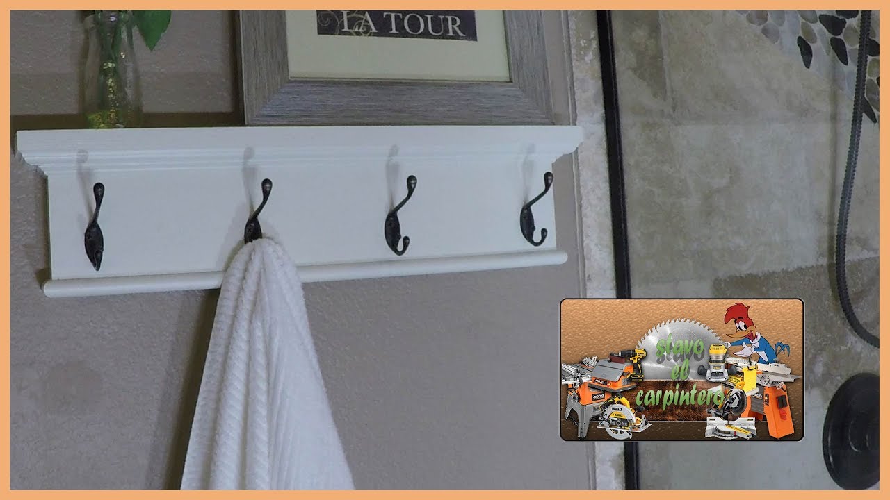 Paso a paso como hacer un perchero o colgador de abrigos, hecho en madera, en este caso se utilizara en un baño para colgar las toallas