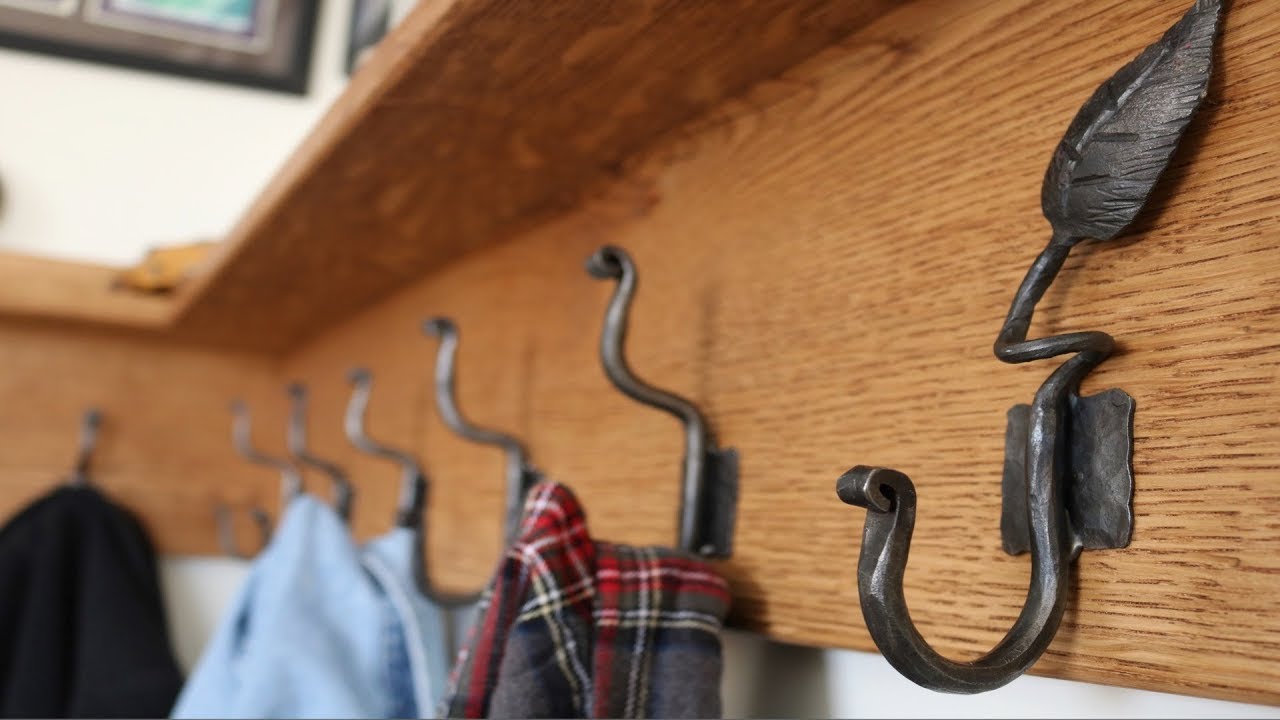 My wife wanted a nice looking coat rack in the mud room for Christmas, so here's the result