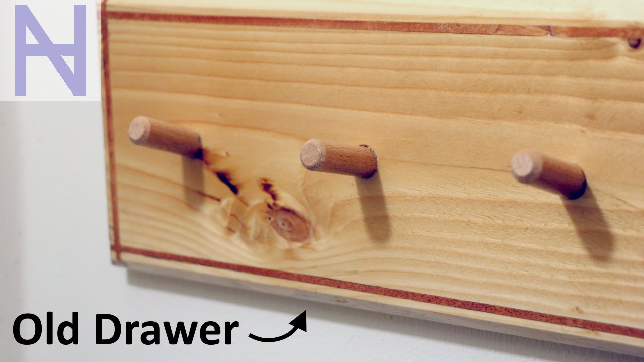 I couldn't wait to try out my new table saw, and I found this old drawer that I could turn into a coat rack