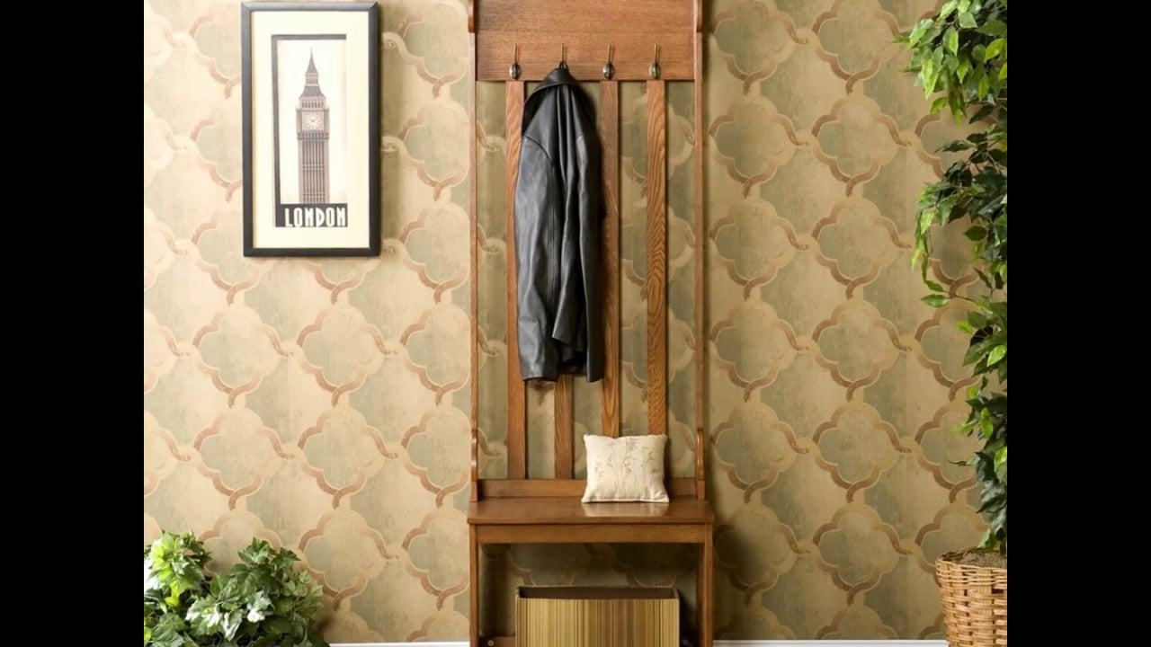 Mesmerizing storage bench with coat rack for a tidy and neat hallway