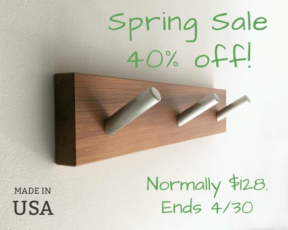 Modern Wood Coat Rack Made in USA by andrewsreclaimed