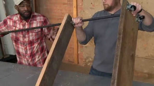 Wayne Oliver of the Rebuilding Exchange, shows Ryan how to build a rolling garment rack