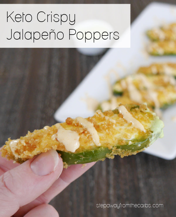 These crispy jalapeño poppers are a fantastic baked appetizer that is crunchy, creamy, and spicy! A low carb, gluten free, and keto friendly recipe.