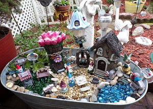 Gnomes and Fairies in My Cottage Garden Back Yard