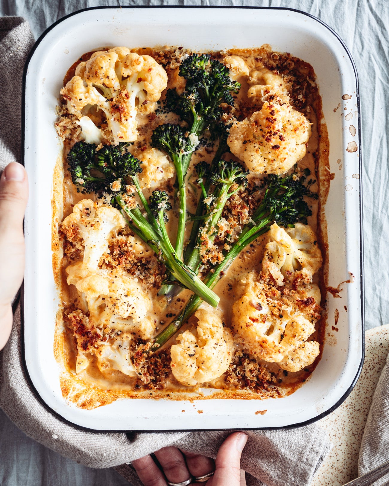 Vegan Cauliflower Cheese Gratin