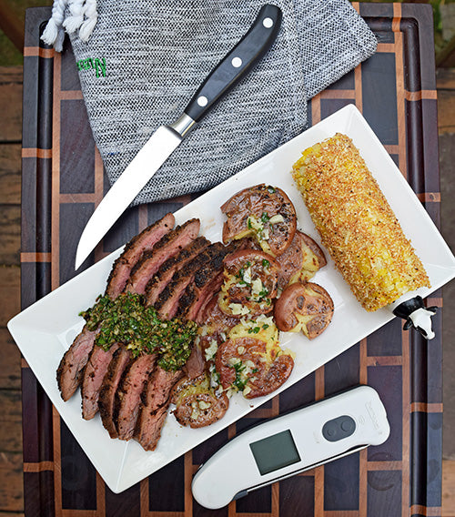 Green Chile-Crusted Flank Steak on the Griddle