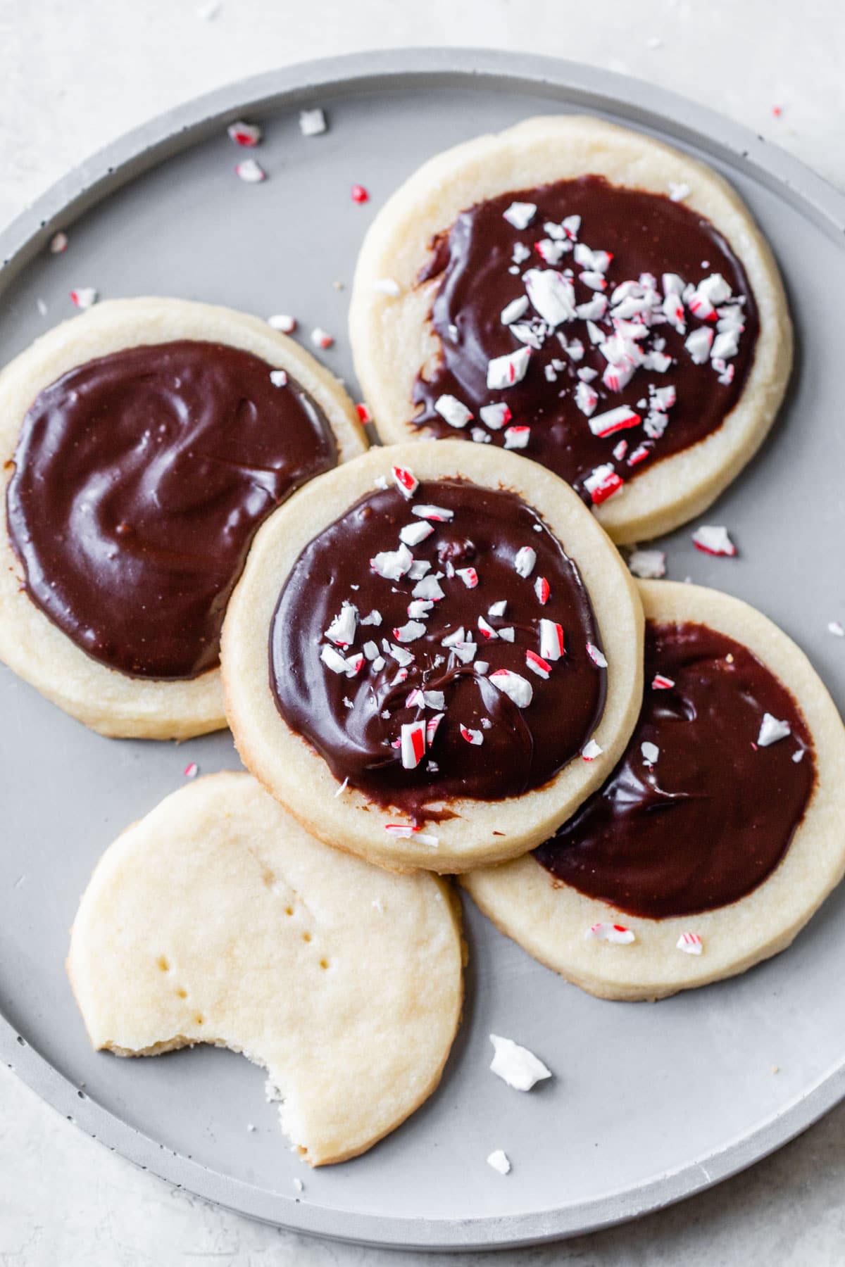 Chocolate Peppermint Shortbread Cookies