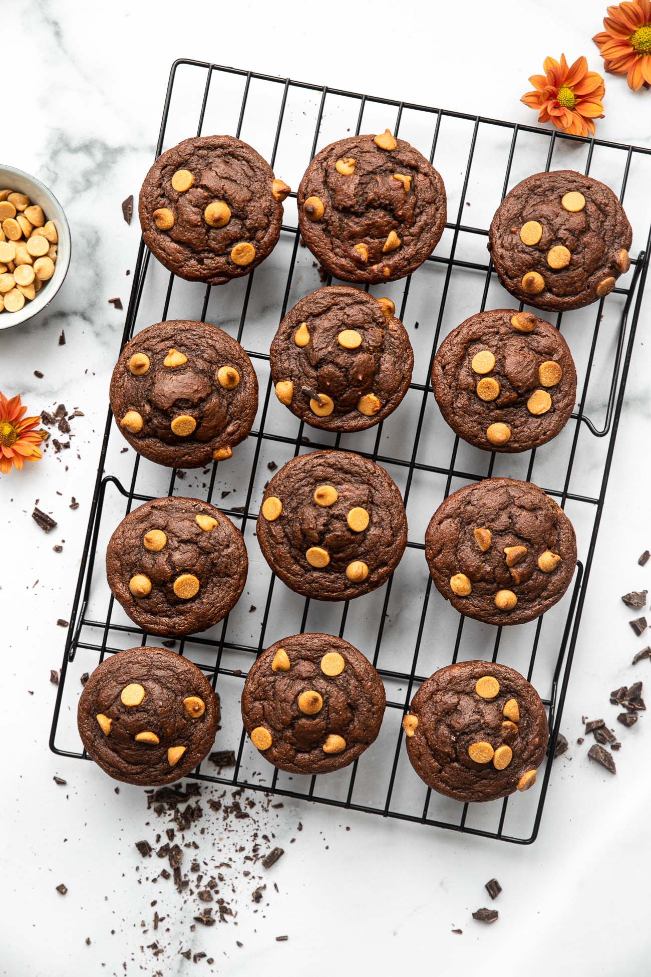Healthy Chocolate Peanut Butter Muffins