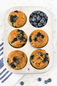 gluten free vegan blueberry oatmeal muffins