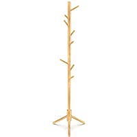 Pipishell Sturdy Wooden Coat Rack Stand with 4 Sections & 8 Hooks only $19.59