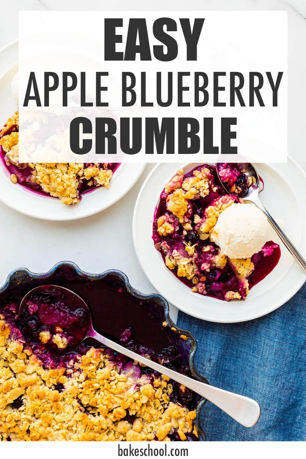Apple and blueberry crumble