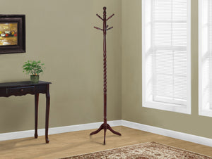 72"H CHERRY SOLID WOOD TRADITIONAL STYLE COAT RACK