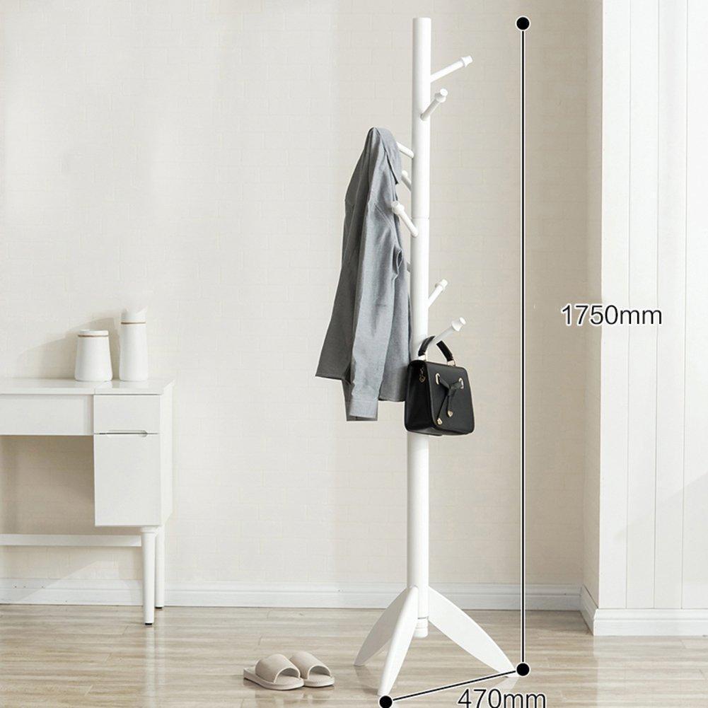 SWEET&HONEY Cloth Hanger Rack Stand Tree hat Hanger Holder Free Standing Solid Wood Coat Rack Floor Hanger for Bedroom Living Room Hall-10-hooks-R 47x175cm(19x69inch)