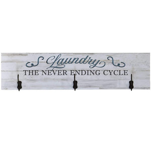 Laundry Room The Cycle Never Ends Coat Rack Wall Sign
