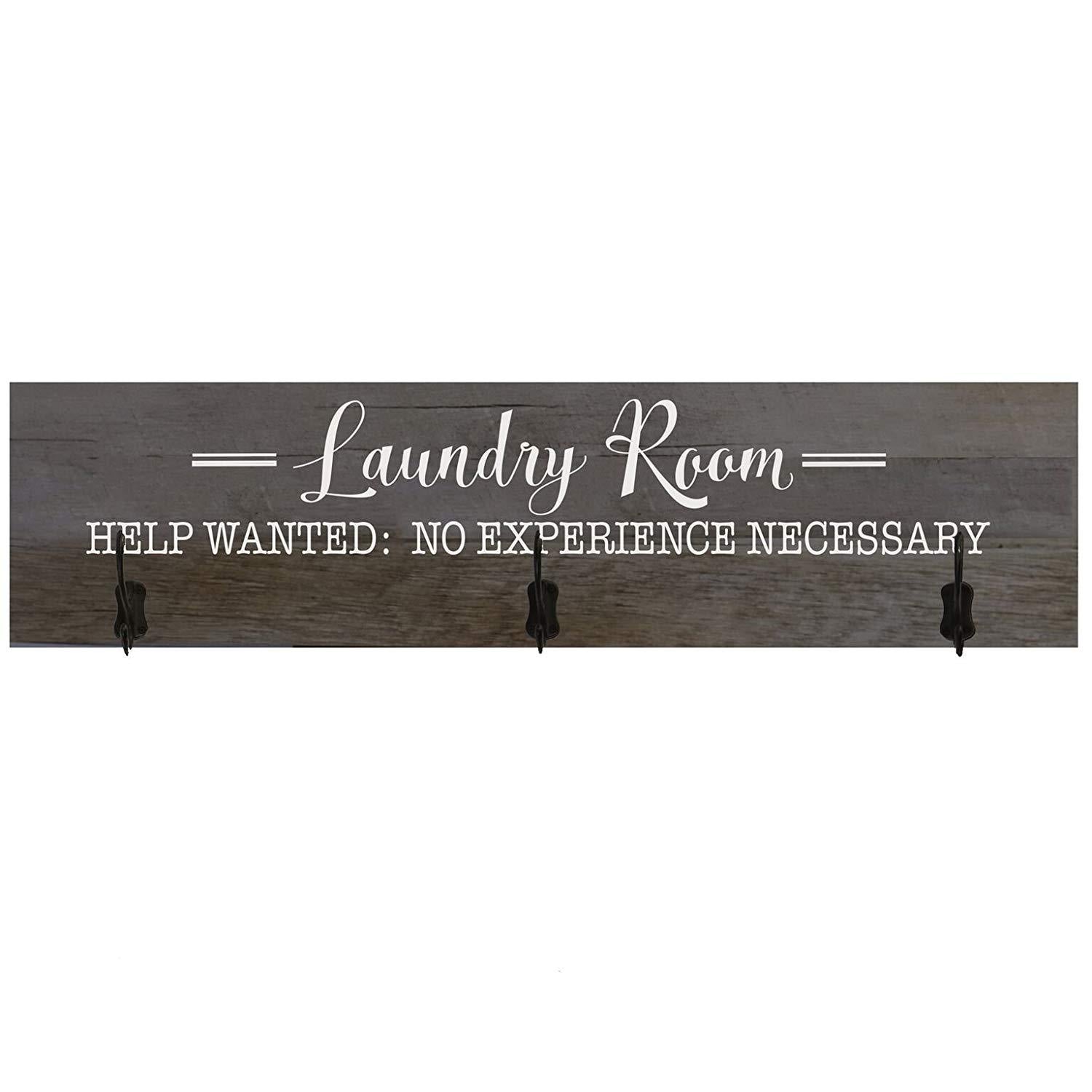 Laundry Room Help Wanted Coat Rack Wall Sign
