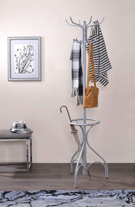 Benzara BM184785 Freestanding Coat Rack with Tri-Pod Base, Silver