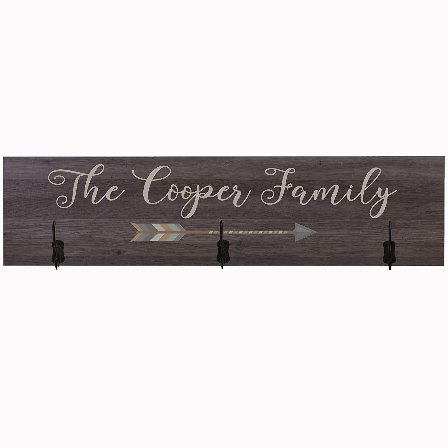 Personalized Coat Rack with Arrow Decoration Wall Sign