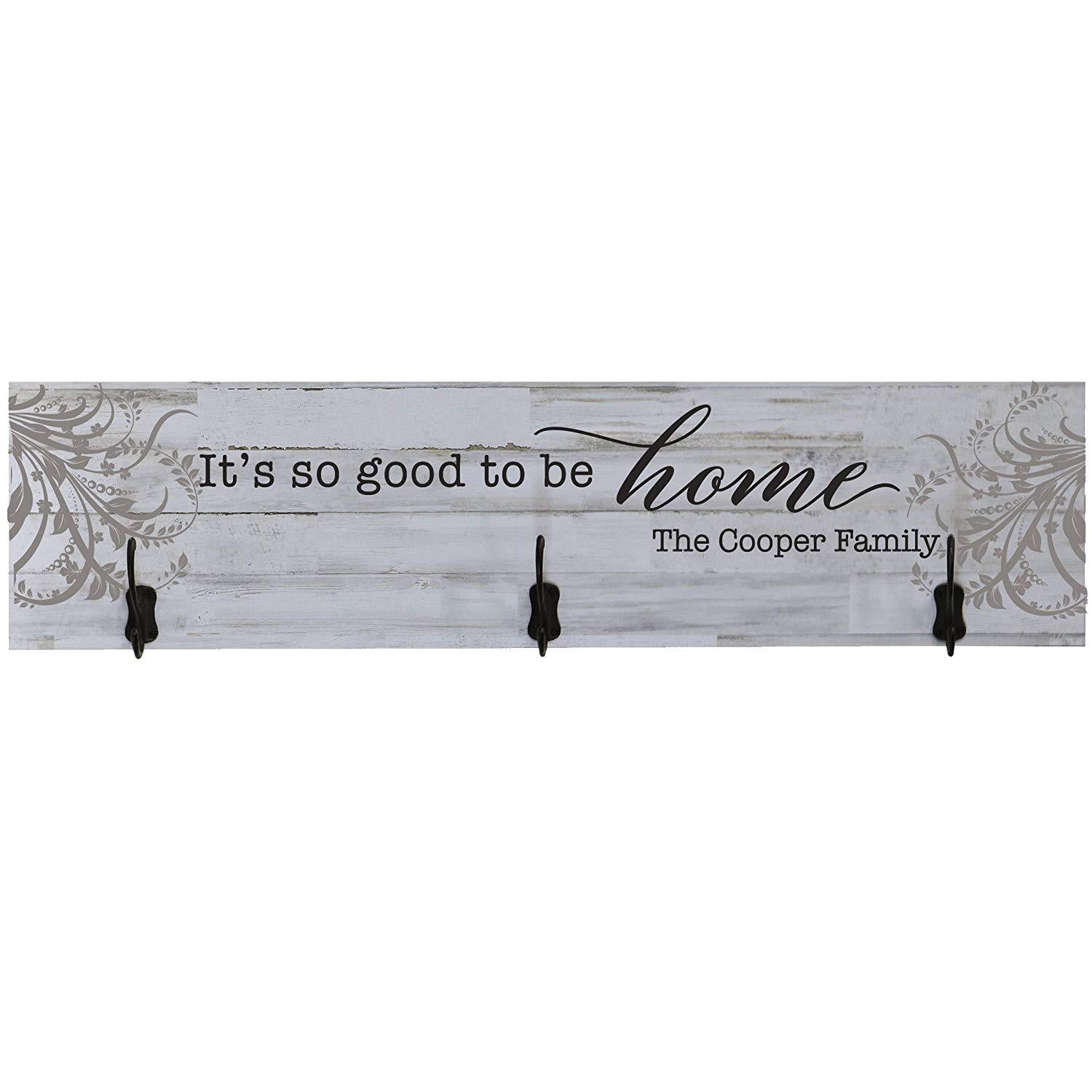 Personalized It's so Good to be Home Coat Rack Wall Sign