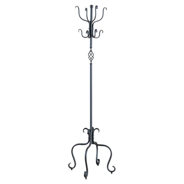 Decorative and Functional Black Metal Coat Rack Entryway Hall Tree