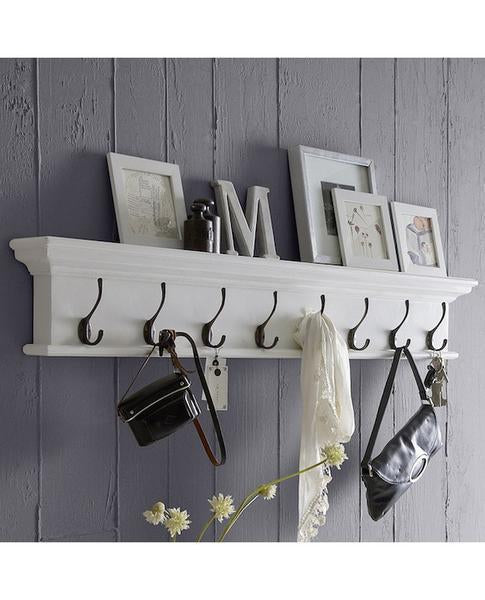 8-Hook Coat Rack Unit - White