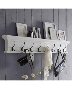 8-Hook Coat Rack Unit - White