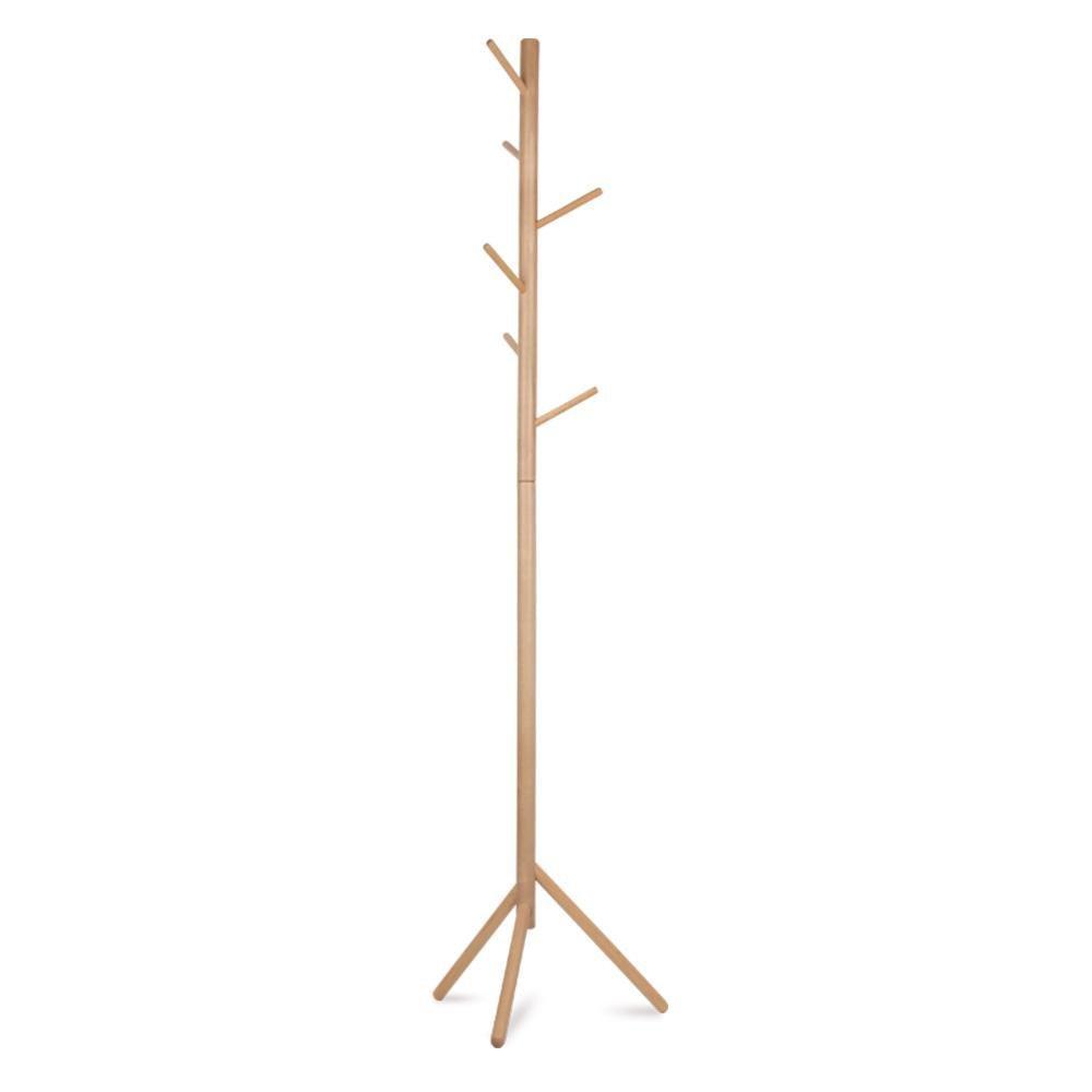 Wooden Coat Rack Clothes Stand Hanger Beige