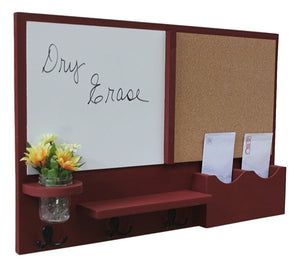 Mail Organizer -  Message Center - Cork  - White Board -  Coat Rack