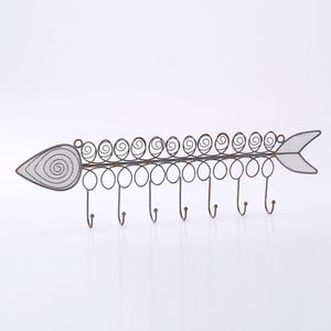 #COP3629 Antique Metal Wall Mounted Fish Bone Shaped Hooks Coat Rack