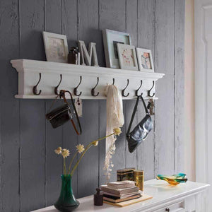 Halifax White Painted Eight Hook Coat Rack