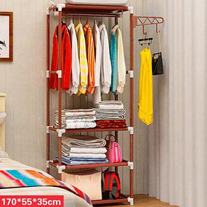 Actionclub Simple Coat Rack Floor Clothes Hangers Creative Clothing Rack Shelf Easy Assembly Bedroom Hanging Clothing Racks