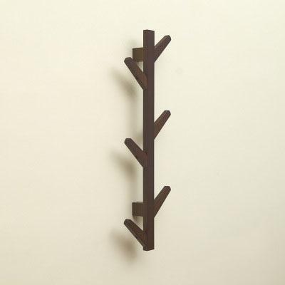 Actionclub 1 PC Bamboo Wooden Hanging Coat Rack Wall Clothes Hanger Living Room Bedroom Decoration Hanger Wall Shelves 6 Hooks