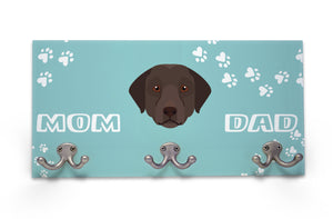 Wall Mounted Coat Rack - Chocolate Labrador